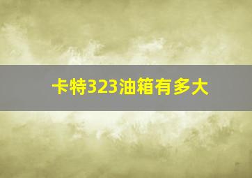 卡特323油箱有多大