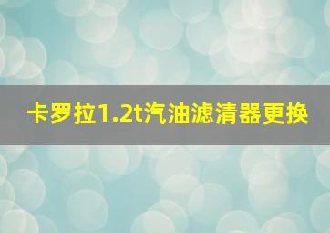 卡罗拉1.2t汽油滤清器更换