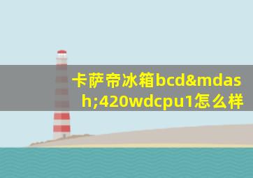 卡萨帝冰箱bcd—420wdcpu1怎么样