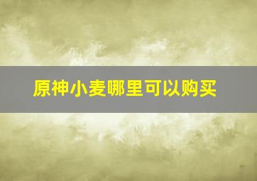 原神小麦哪里可以购买