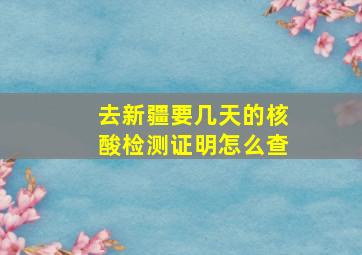 去新疆要几天的核酸检测证明怎么查