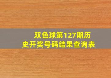 双色球第127期历史开奖号码结果查询表