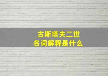 古斯塔夫二世名词解释是什么