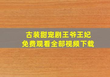 古装甜宠剧王爷王妃免费观看全部视频下载