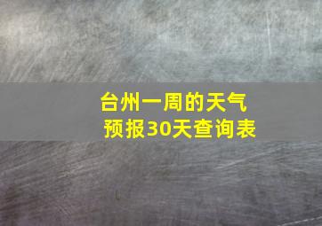 台州一周的天气预报30天查询表