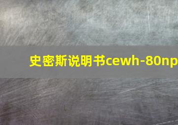 史密斯说明书cewh-80np