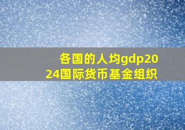 各国的人均gdp2024国际货币基金组织