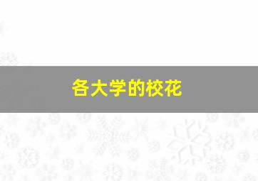 各大学的校花