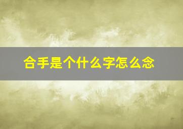 合手是个什么字怎么念