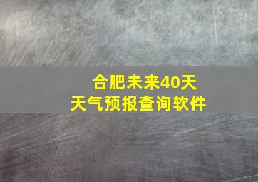 合肥未来40天天气预报查询软件