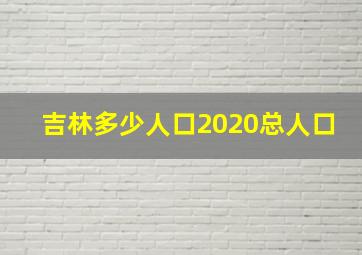 吉林多少人口2020总人口