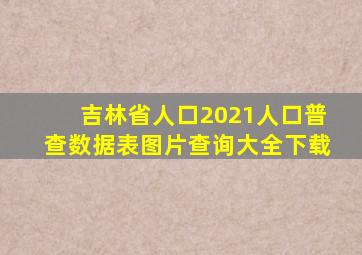 吉林省人口2021人口普查数据表图片查询大全下载