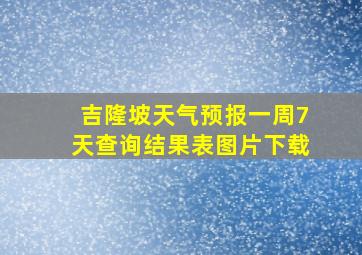 吉隆坡天气预报一周7天查询结果表图片下载