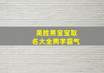 吴姓男宝宝取名大全两字霸气