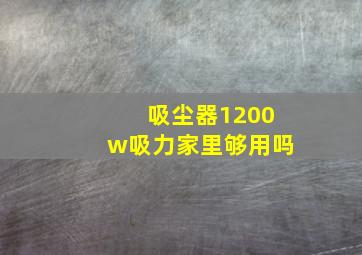 吸尘器1200w吸力家里够用吗