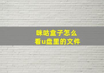 咪咕盒子怎么看u盘里的文件