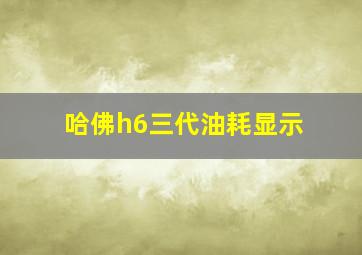 哈佛h6三代油耗显示