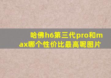 哈佛h6第三代pro和max哪个性价比最高呢图片