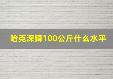 哈克深蹲100公斤什么水平