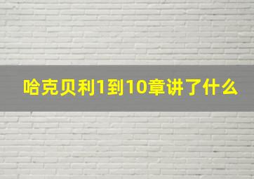 哈克贝利1到10章讲了什么