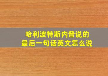 哈利波特斯内普说的最后一句话英文怎么说