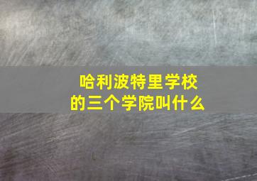 哈利波特里学校的三个学院叫什么