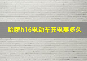 哈啰h16电动车充电要多久