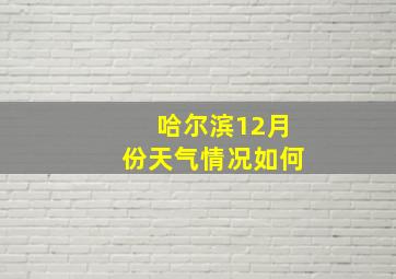 哈尔滨12月份天气情况如何