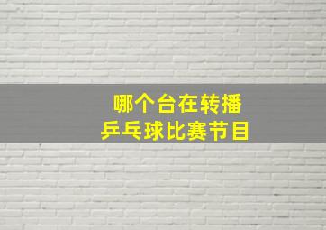 哪个台在转播乒乓球比赛节目