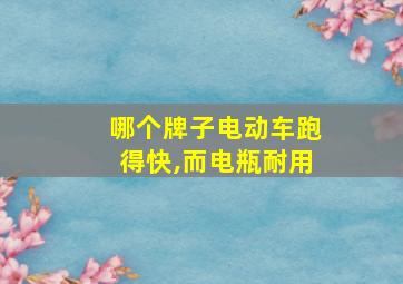 哪个牌子电动车跑得快,而电瓶耐用