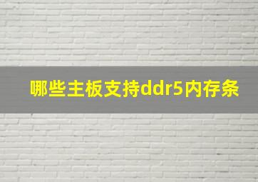 哪些主板支持ddr5内存条