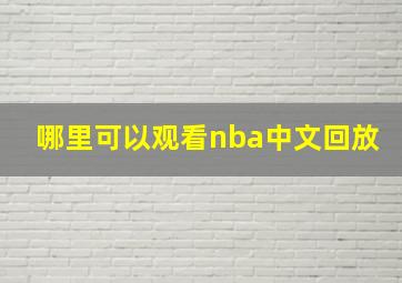 哪里可以观看nba中文回放