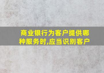 商业银行为客户提供哪种服务时,应当识别客户