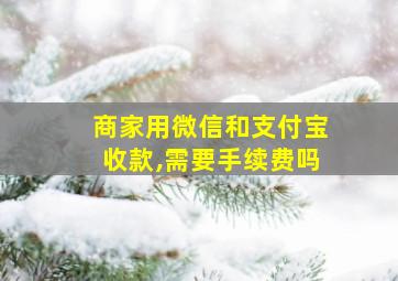 商家用微信和支付宝收款,需要手续费吗