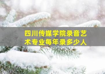 四川传媒学院录音艺术专业每年录多少人