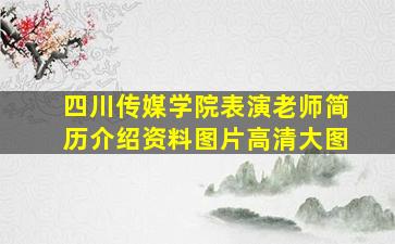 四川传媒学院表演老师简历介绍资料图片高清大图