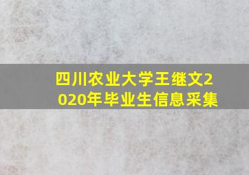 四川农业大学王继文2020年毕业生信息采集