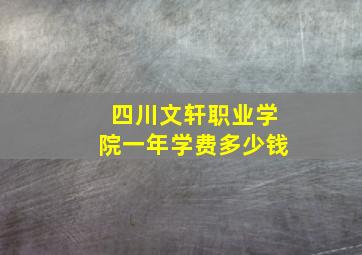 四川文轩职业学院一年学费多少钱