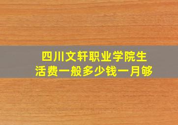 四川文轩职业学院生活费一般多少钱一月够