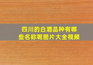 四川的白酒品种有哪些名称呢图片大全视频