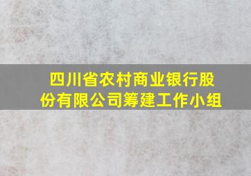 四川省农村商业银行股份有限公司筹建工作小组