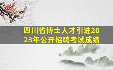 四川省博士人才引进2023年公开招聘考试成绩