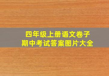 四年级上册语文卷子期中考试答案图片大全