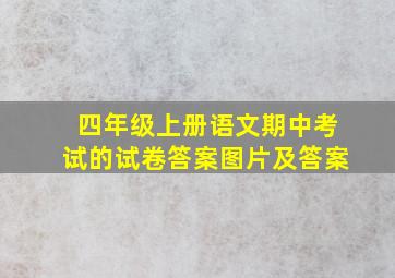 四年级上册语文期中考试的试卷答案图片及答案