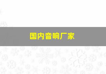 国内音响厂家