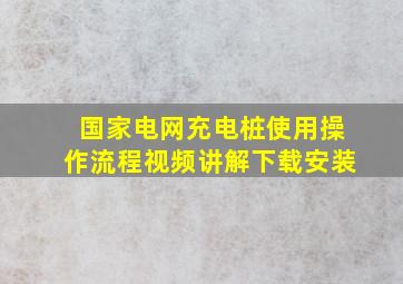 国家电网充电桩使用操作流程视频讲解下载安装