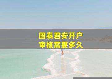 国泰君安开户审核需要多久