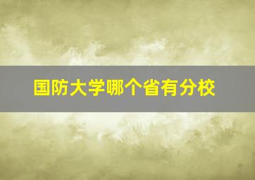 国防大学哪个省有分校