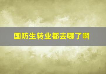 国防生转业都去哪了啊