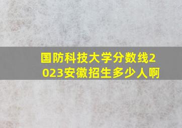 国防科技大学分数线2023安徽招生多少人啊